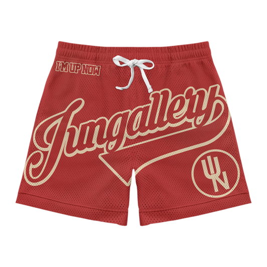 IUN ‘Rose Red’ Mesh Shorts